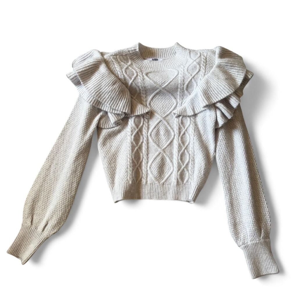 Bb-dakota Women's grey Jumper sweater with ruffle detail Size S